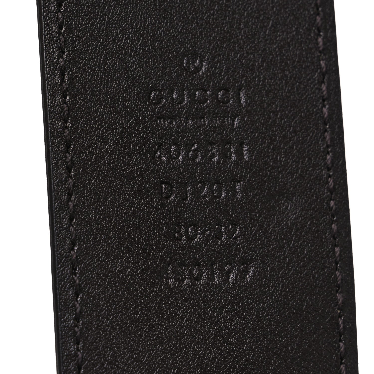 Gucci Textured Calfskin Double G 40mm Belt 80 32 Dark Cocoa 4 of 4