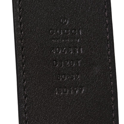 Gucci Textured Calfskin Double G 40mm Belt 80 32 Dark Cocoa 4 of 4