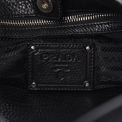 Prada Vitello Daino Side Pocket Hobo Black 6 of 17