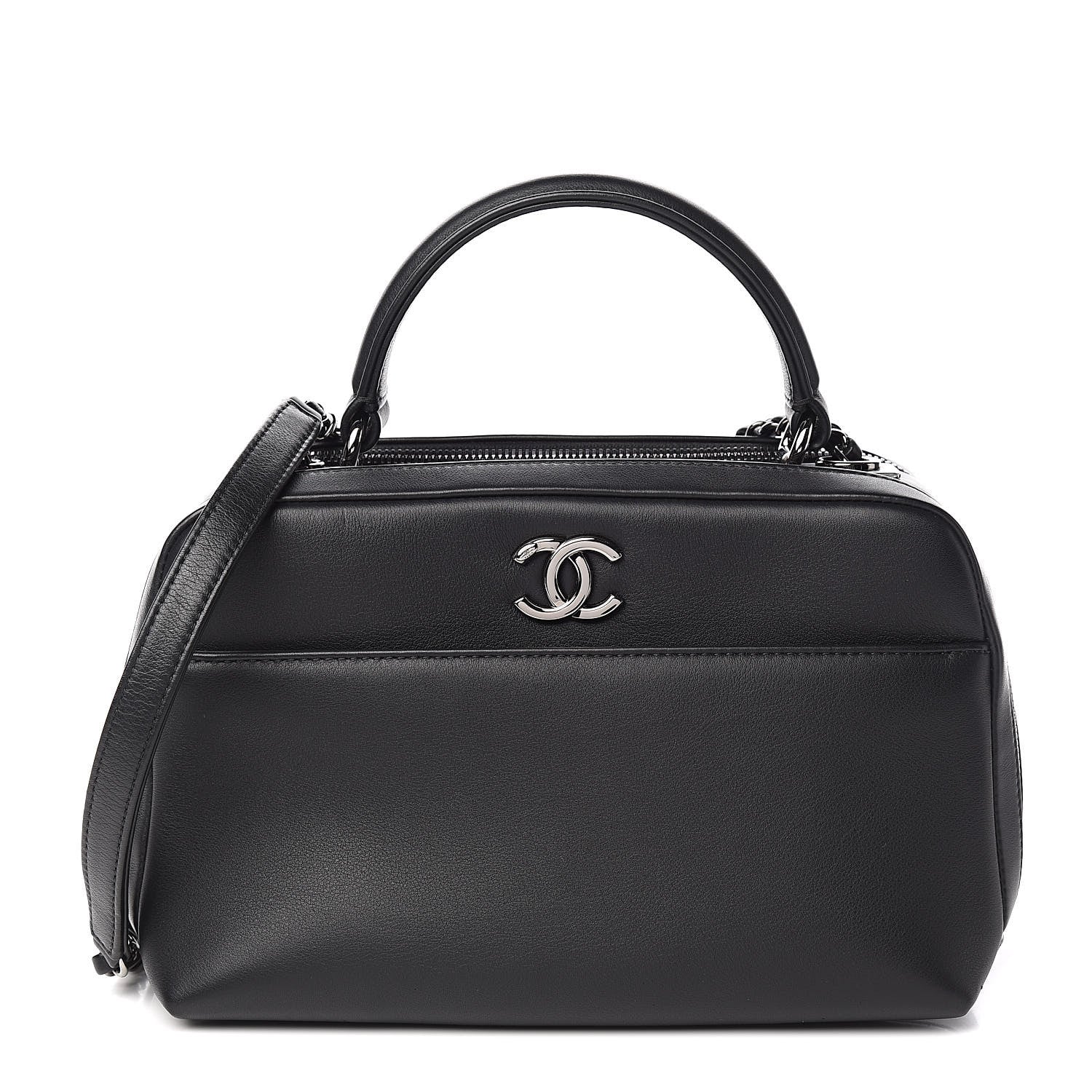 Chanel Calfskin Small Trendy CC Bowling Bag Black 1 of 11