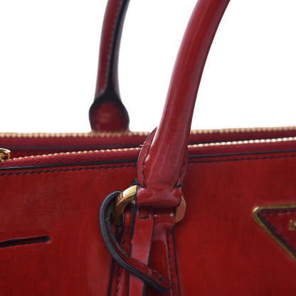 Prada Spazzolato Large Galleria Double Zip Tote Scarlatto Fume 8 of 9