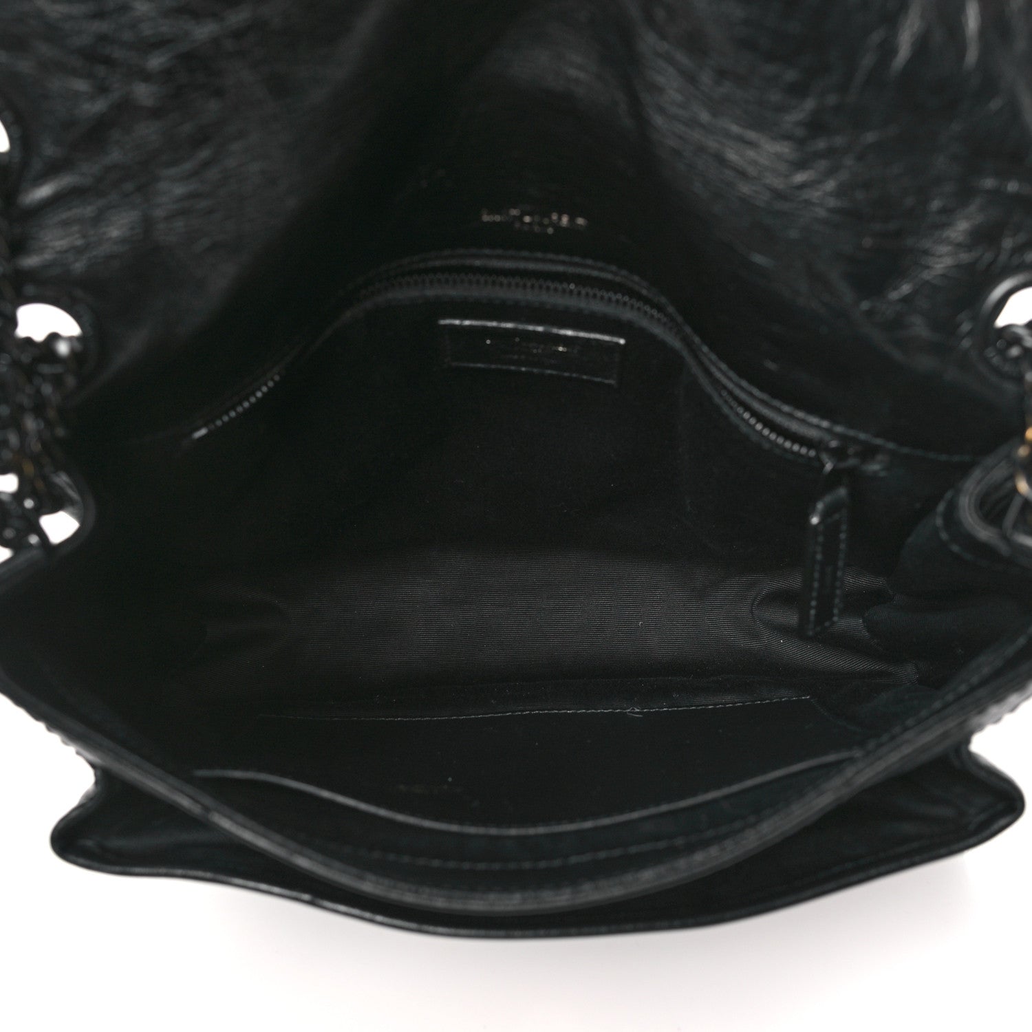 Saint Laurent Crinkled Calfskin Matelasse Monogram Medium Niki Chain Satchel Black 5 of 10