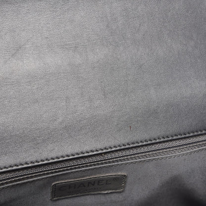 Chanel Metallic Calfskin Quilted New Medium Boy Flap Dark Silver 10 of 10