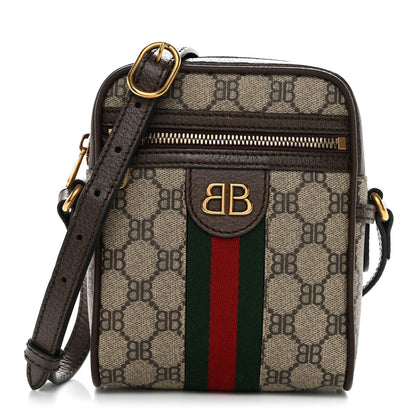Gucci X BALENCIAGA BB Supreme Monogram Web Mini Ophidia Messenger Beige New Acero 1 of 13