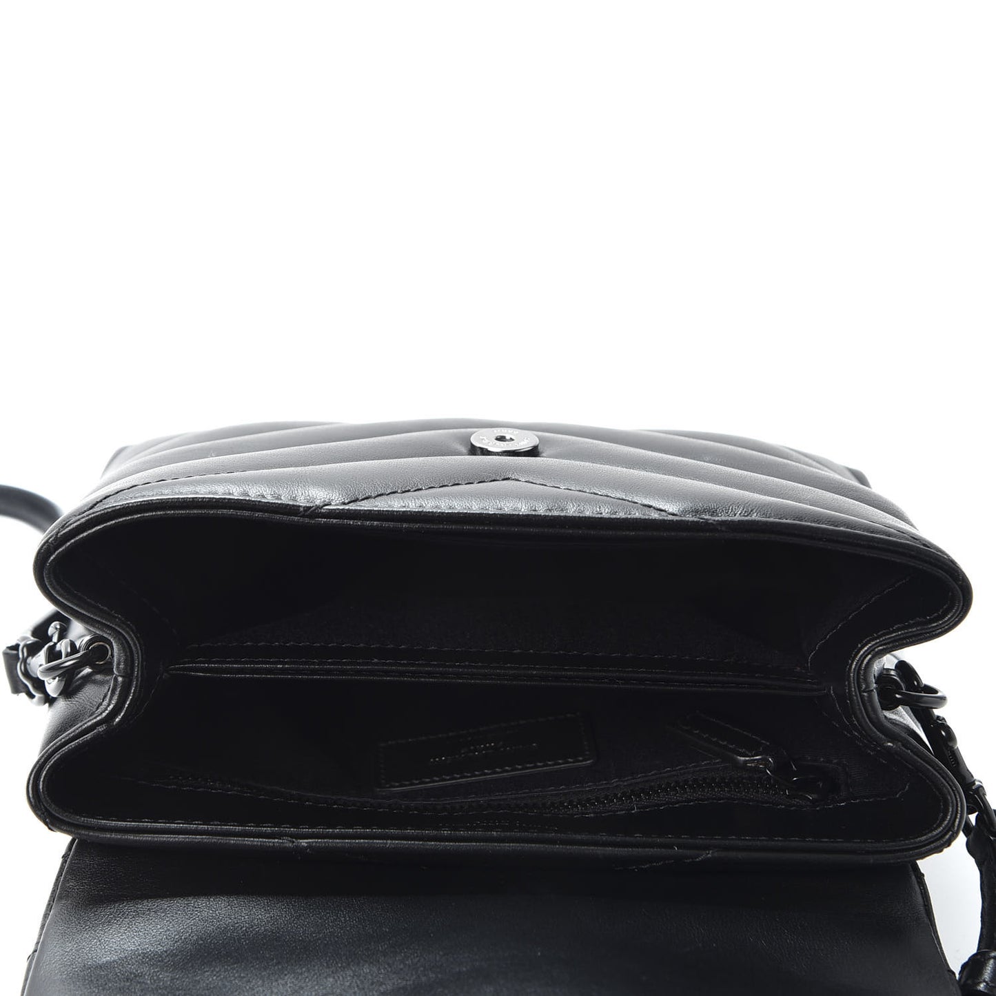Calfskin Y Quilted Monogram Toy Loulou Crossbody Bag Black