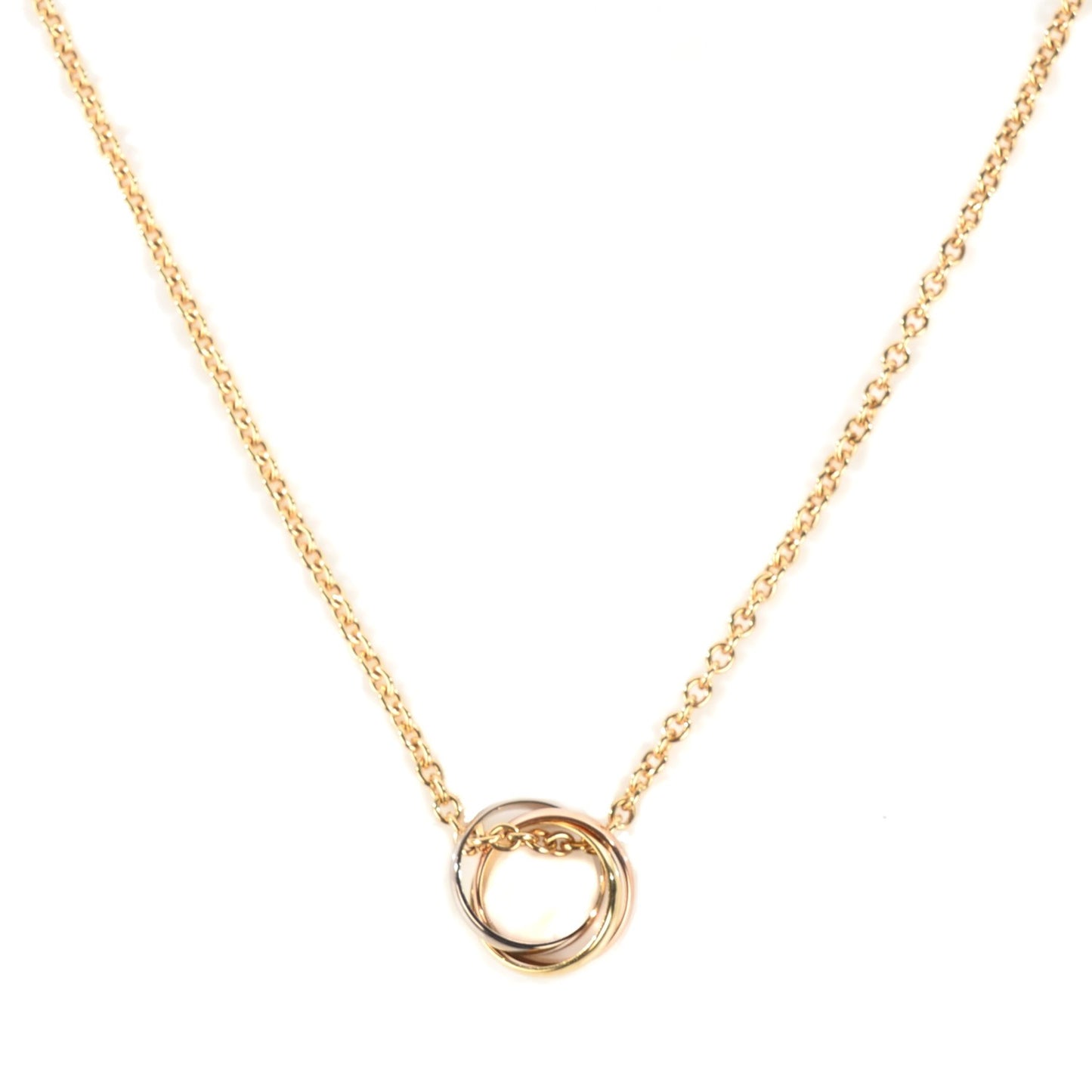 18K Pink Yellow White Gold Trinity Pendant Necklace
