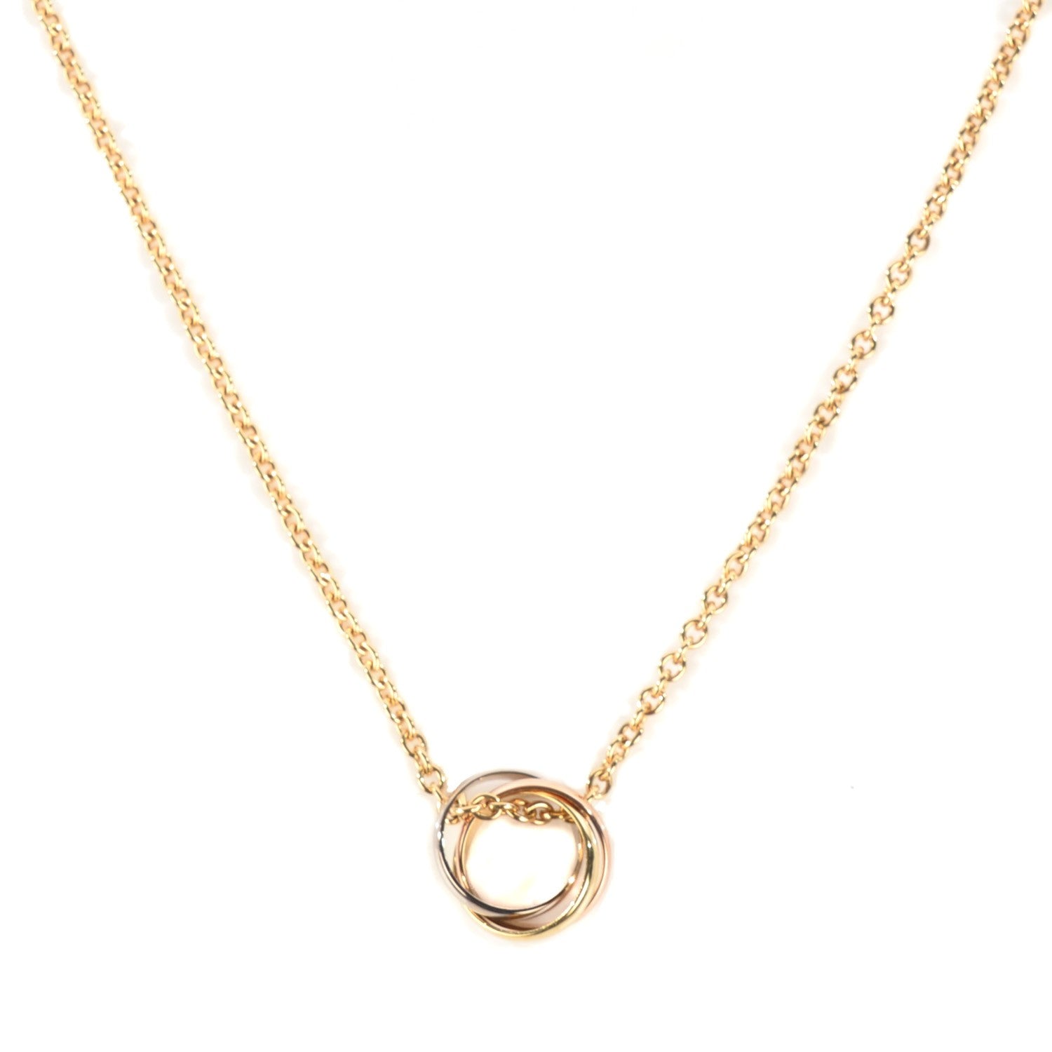 Cartier 18K Pink Yellow White Gold Trinity Pendant Necklace 1 of 7