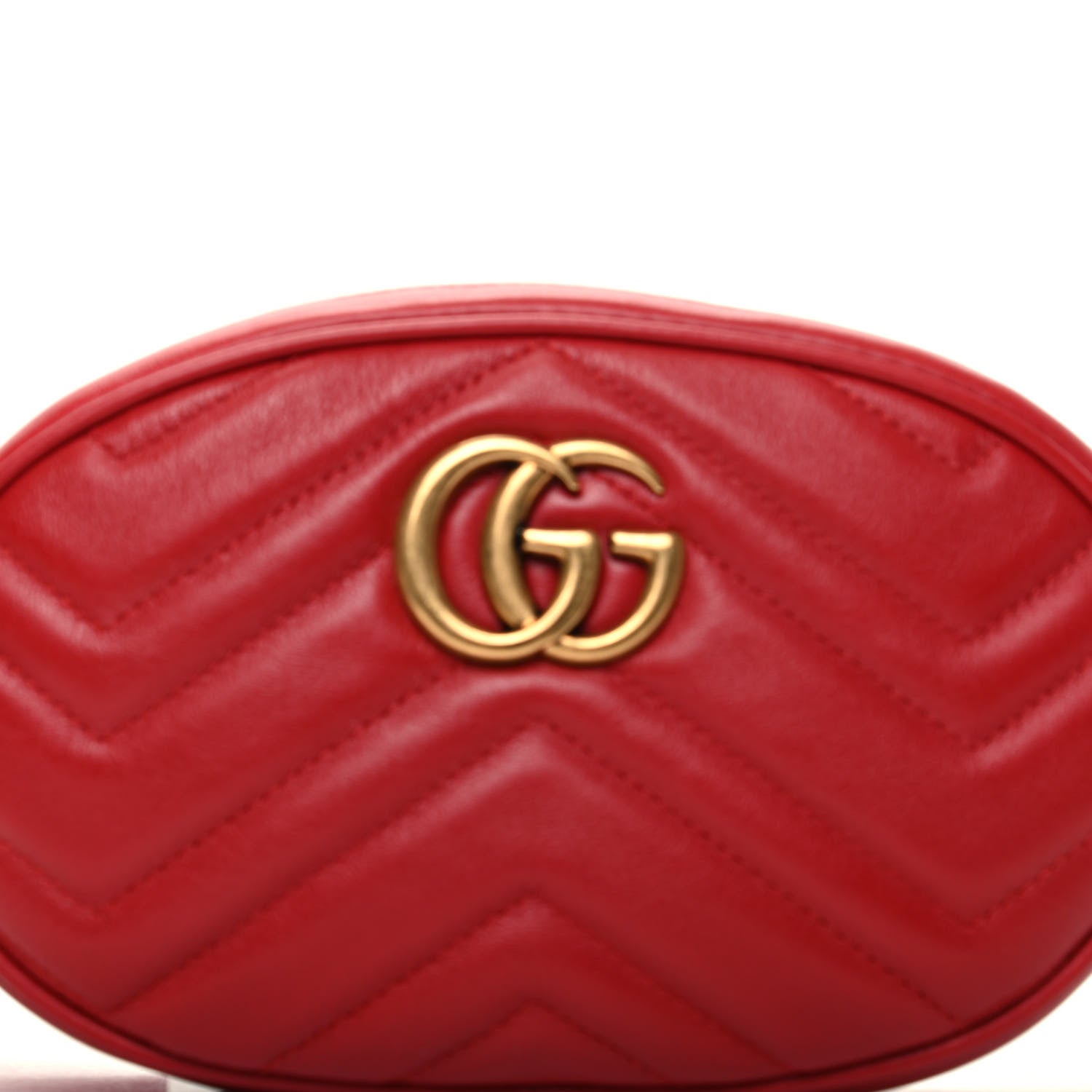 Gucci Calfskin Matelasse GG Marmont Belt Bag 95 38 Hibiscus Red 10 of 11