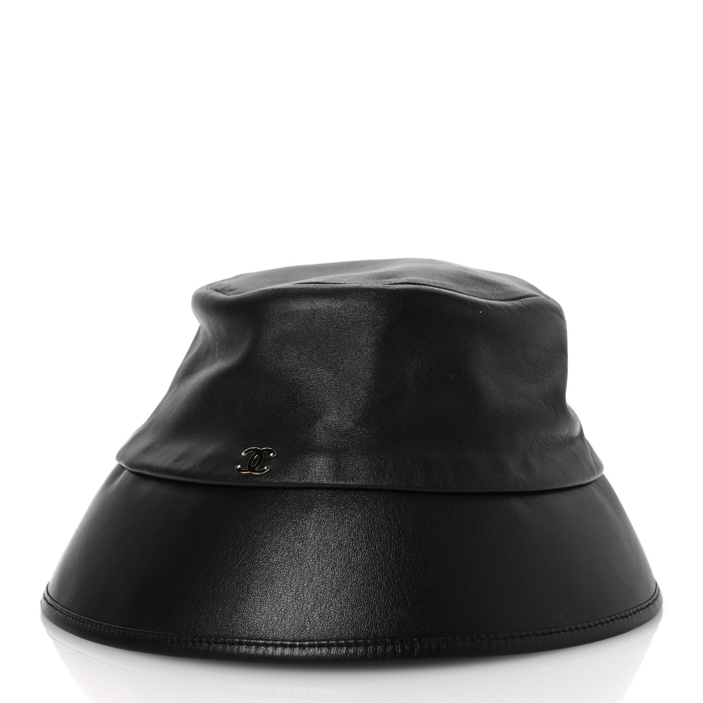Lambskin CC Bucket Hat M Black