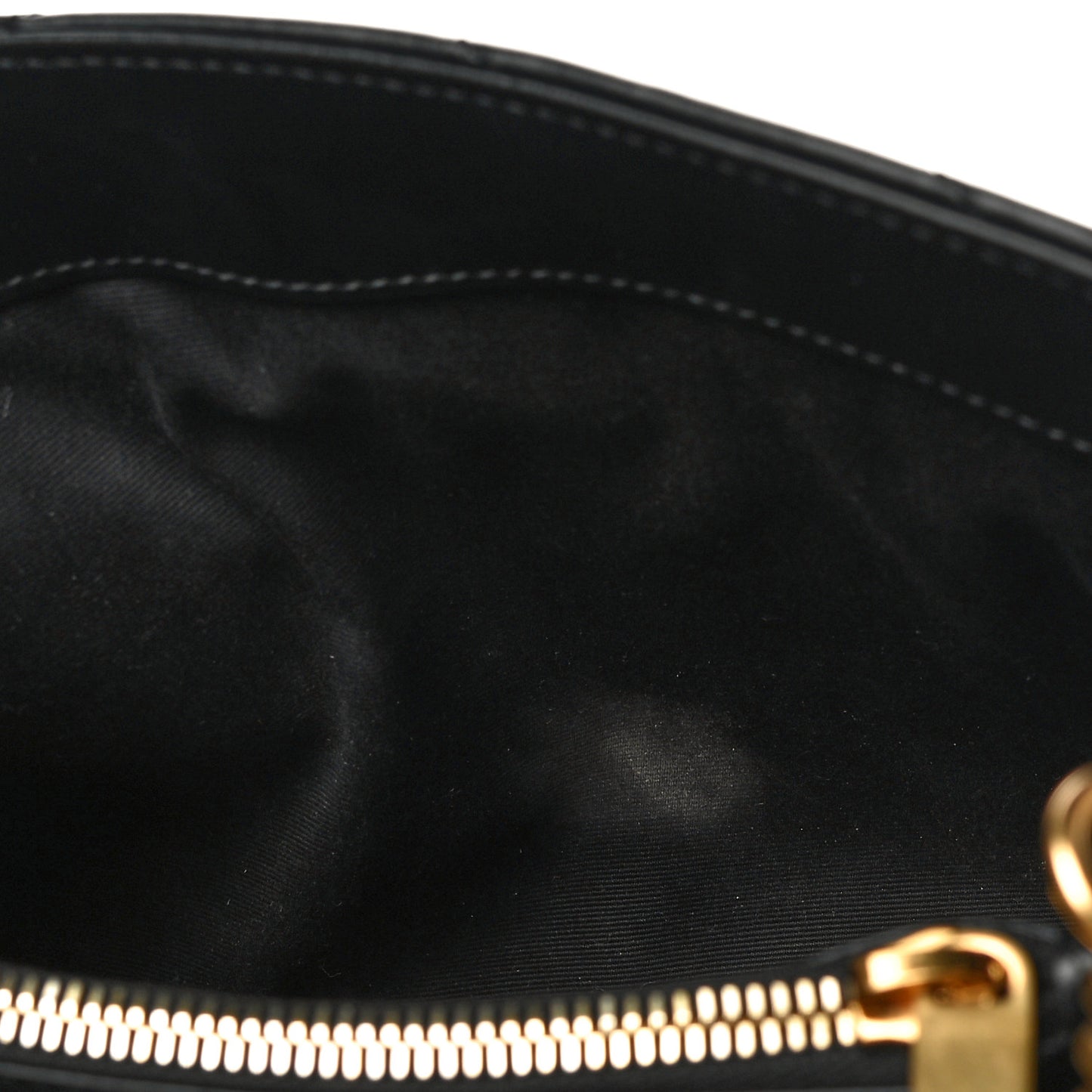 Calfskin Y Quilted Monogram Small Loulou Chain Satchel Black