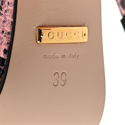 Gucci Calfskin Python Print Horsebit Platform 35/120mm Slingback Pumps 39 Wild Rose 7 of 8