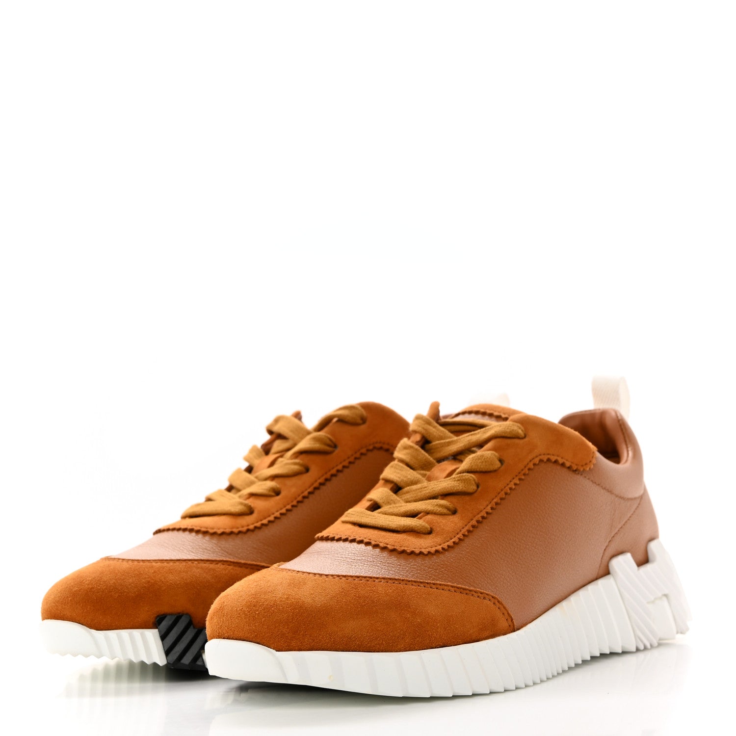 Hermes Sport Goatskin Suede Goatskin Womens Bouncing Sneakers 38 Naturel 3 of 8