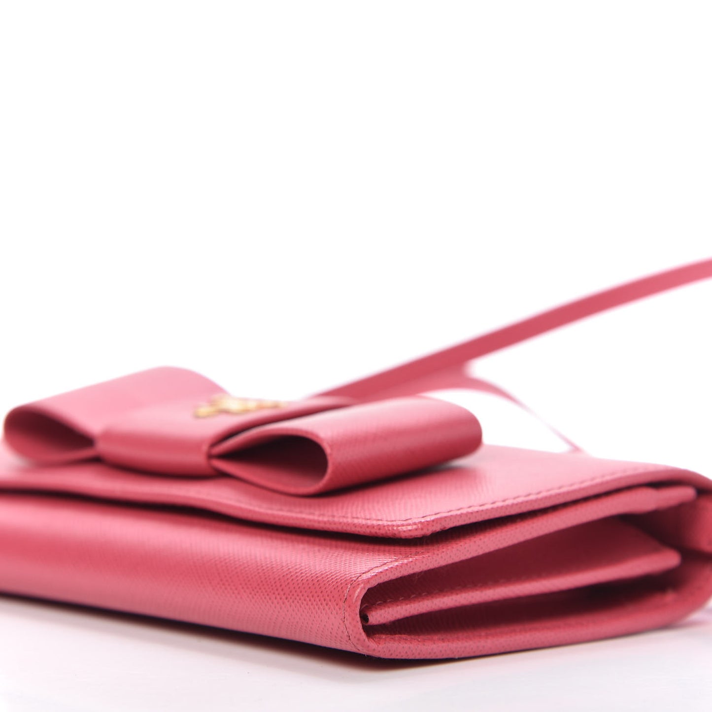 Saffiano Fiocco Bow Flap Wallet Peonia