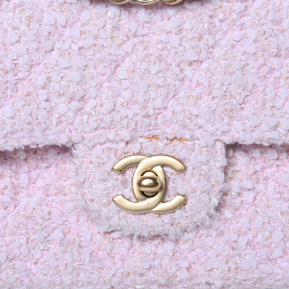 Chanel Tweed Medium Double Flap Pink 11 of 20