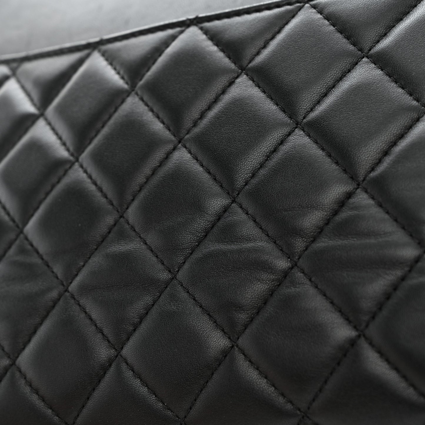 Lambskin Quilted Chanel 7 Tote Black
