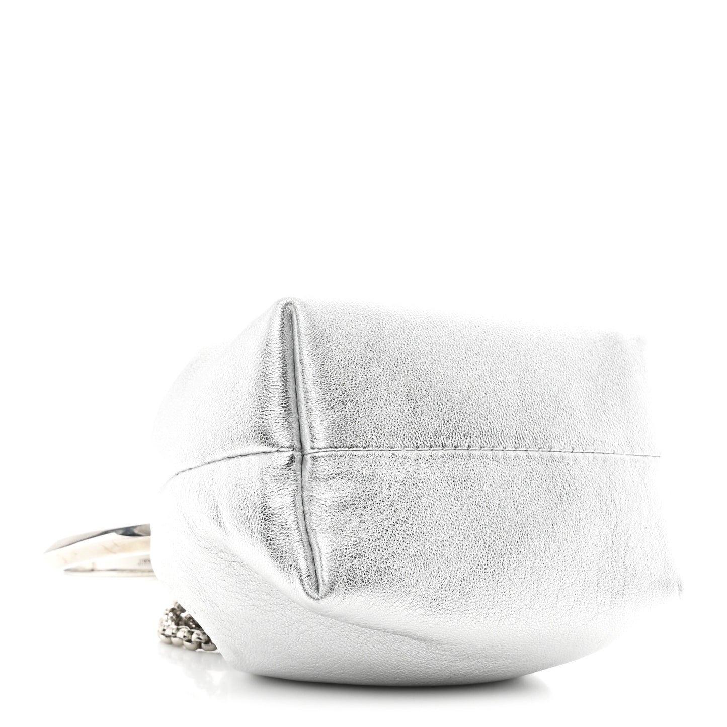 Metallic Nappa Micro Bon Bon Bag Silver
