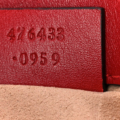 Gucci Calfskin Matelasse Super Mini GG Marmont Shoulder Bag Hibiscus Red 7 of 11