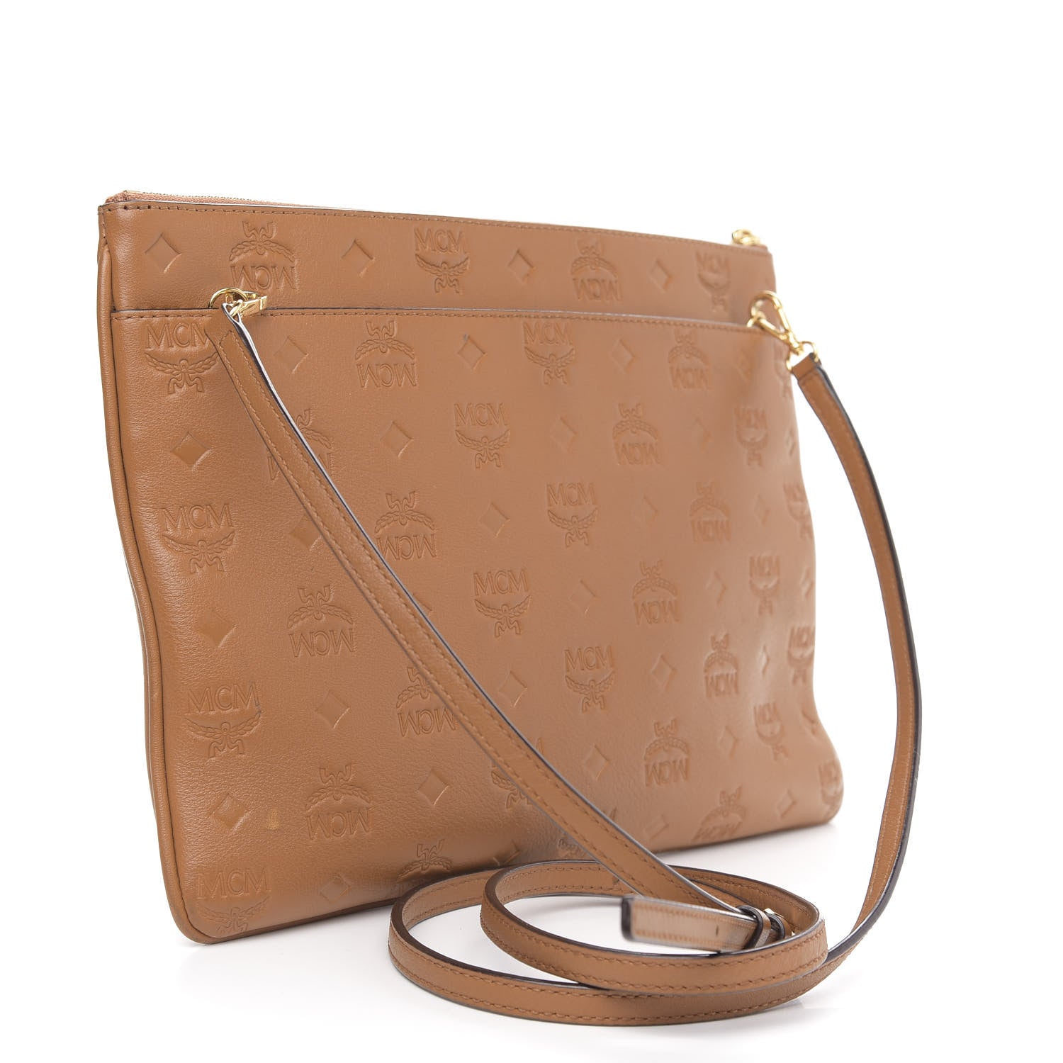MCM Calfskin Ottomar Crossbody Pouch Cognac 3 of 16