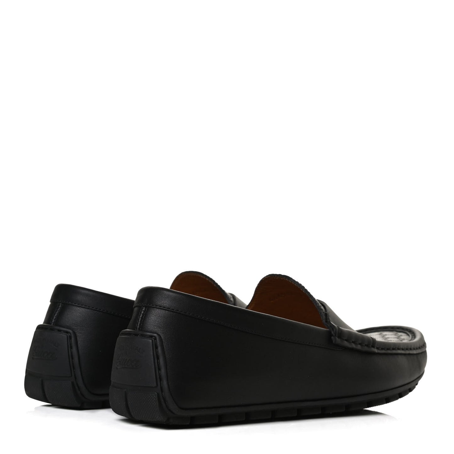 Calfskin Miro Soft Microguccissima Mens Driver Loafer 6.5 Black