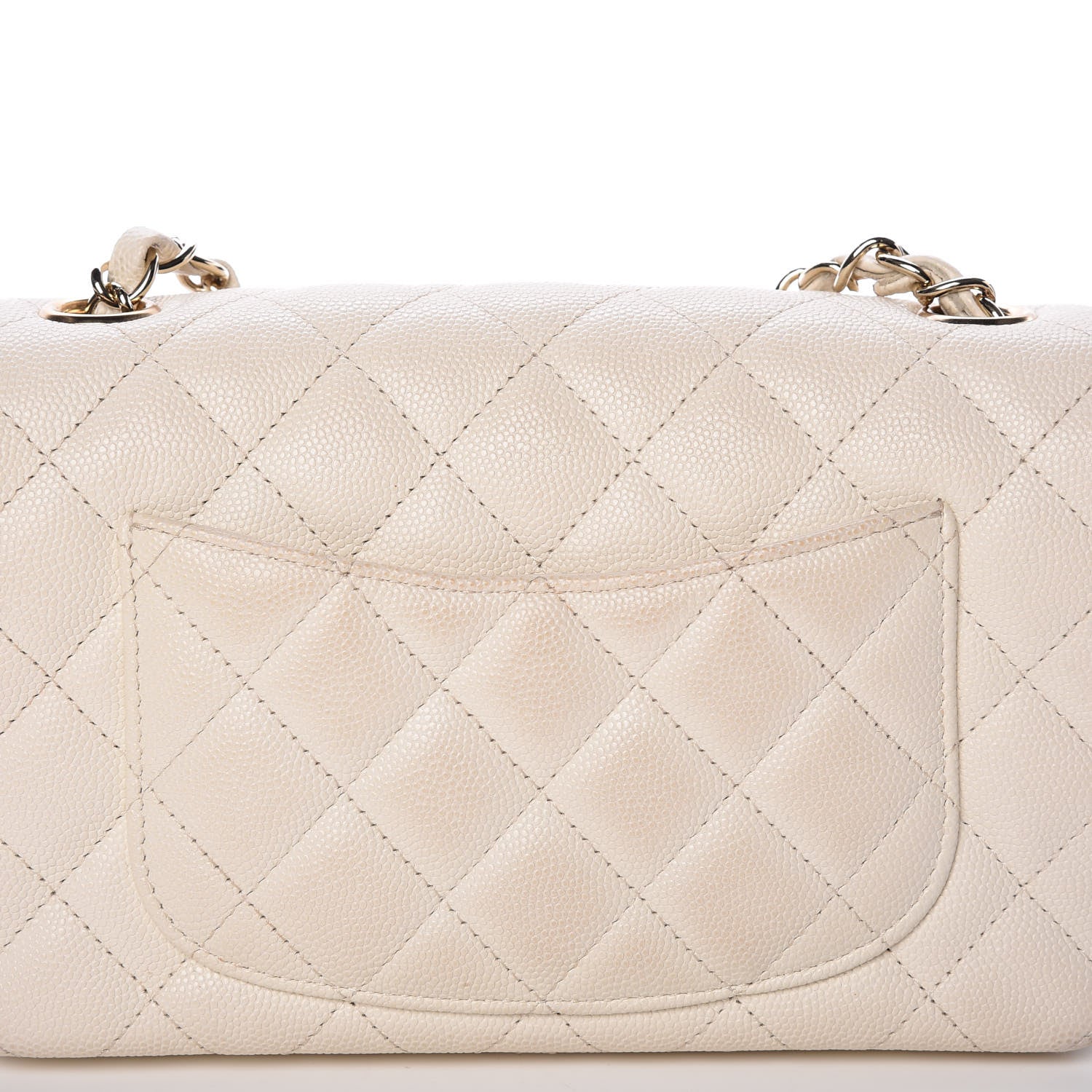 Chanel Caviar Quilted Mini Rectangular Flap White 13 of 14