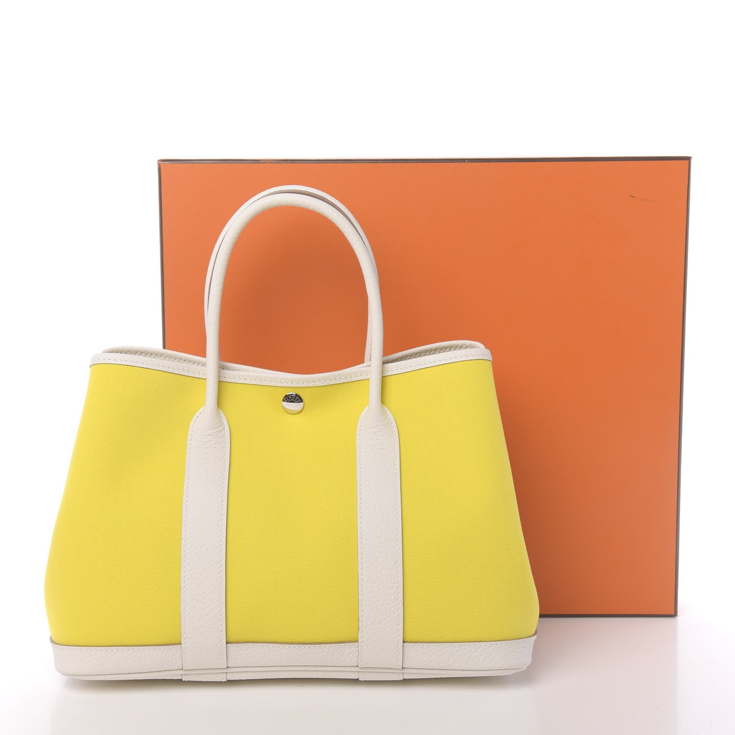 Hermes Toile Officier Vache Country Garden Party 30 TPM Lime White 11 of 11