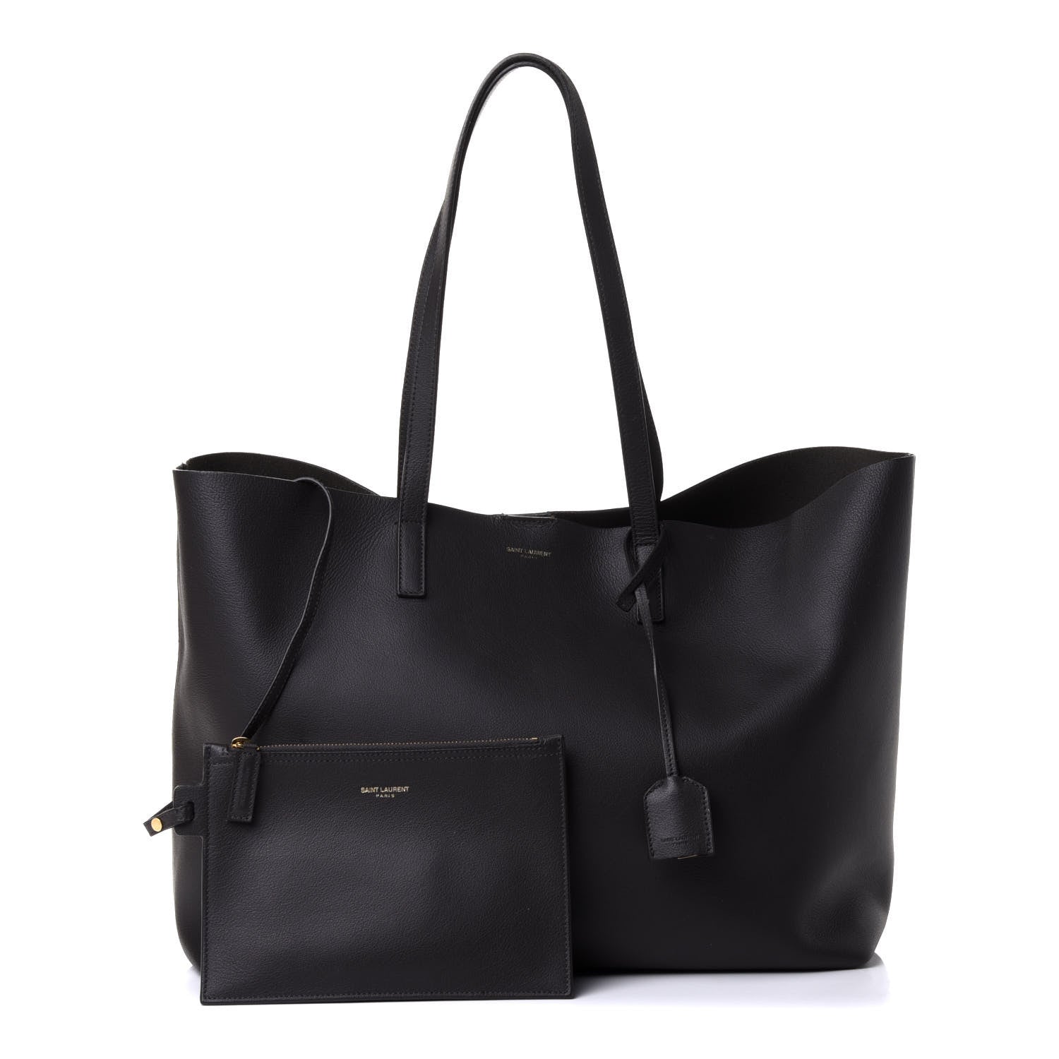 Saint Laurent Calfskin Large Shopping Tote Asphalt 1 of 4