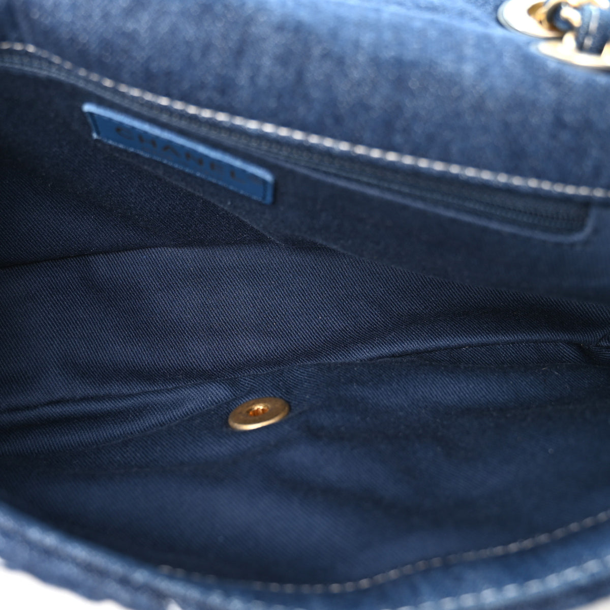 Denim Quilted Medium Denim Trip Single Flap Blue