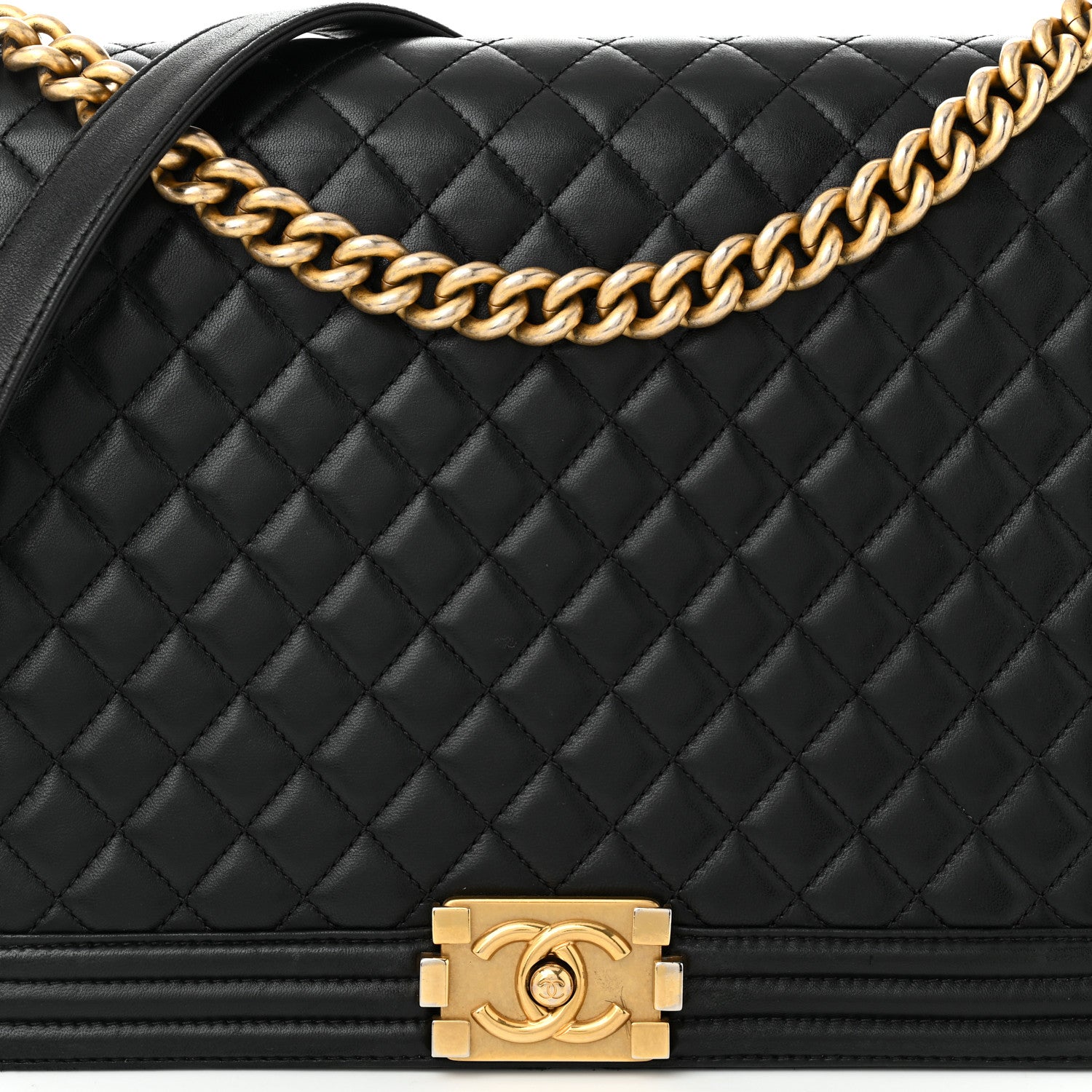 Chanel Lambskin Quilted Large Boy Flap Black 8 of 12