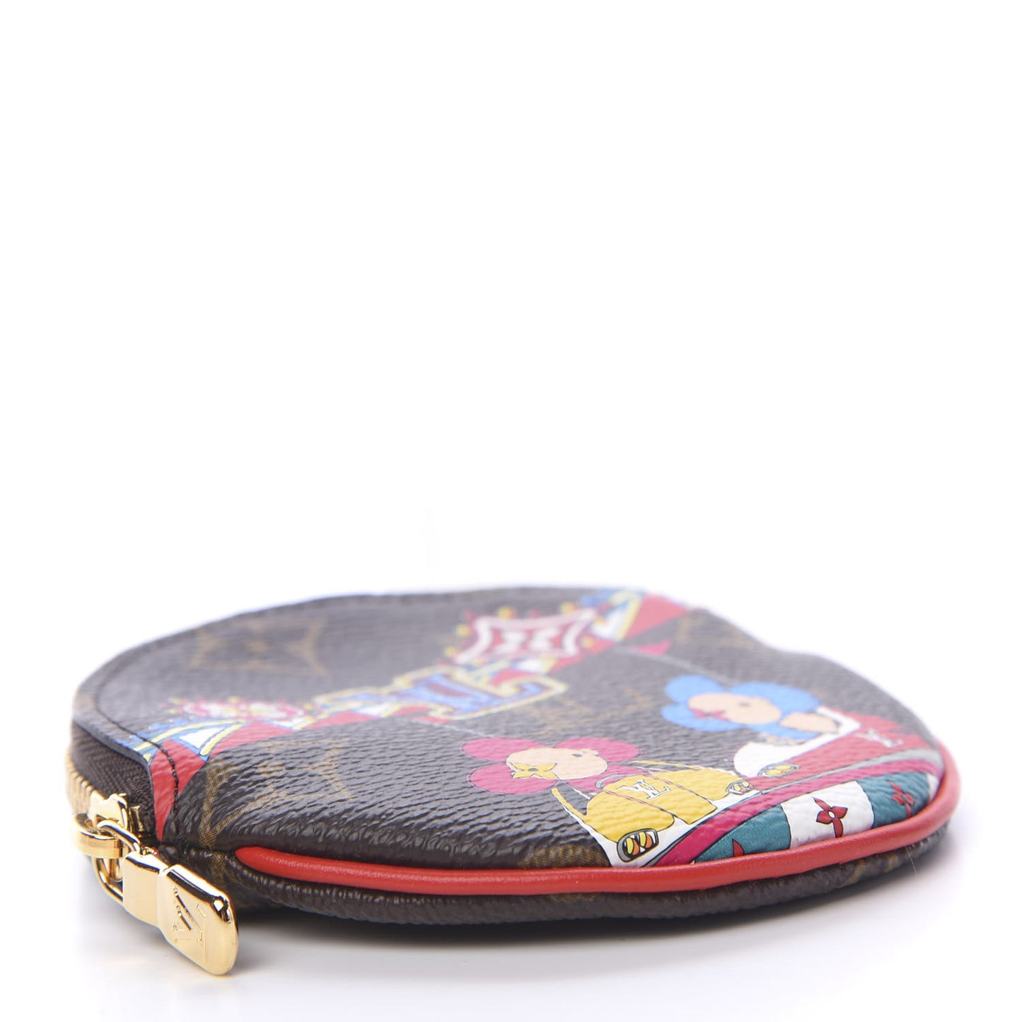 Monogram 2020 Christmas Animation Bumper Cars Round Coin Purse Coquelicot