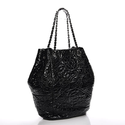 Chanel Vinyl Graphic Edge Tote Black 3 of 9