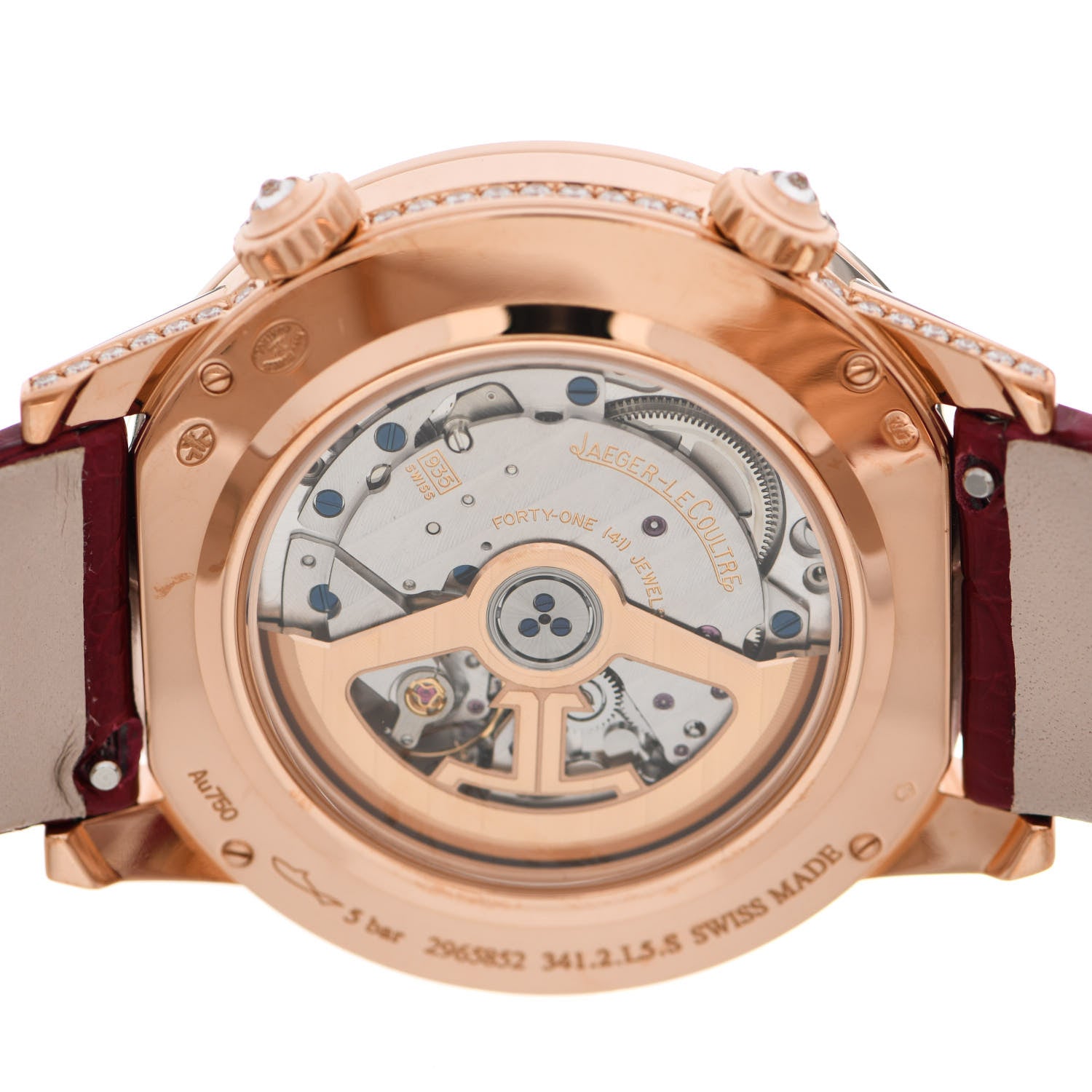Jaeger-LeCoultre 18K Rose Gold Alligator Diamond Bezel Mother of Pearl 39mm Rendez-Vous Moon Automatic Watch Q3532490 4 of 6
