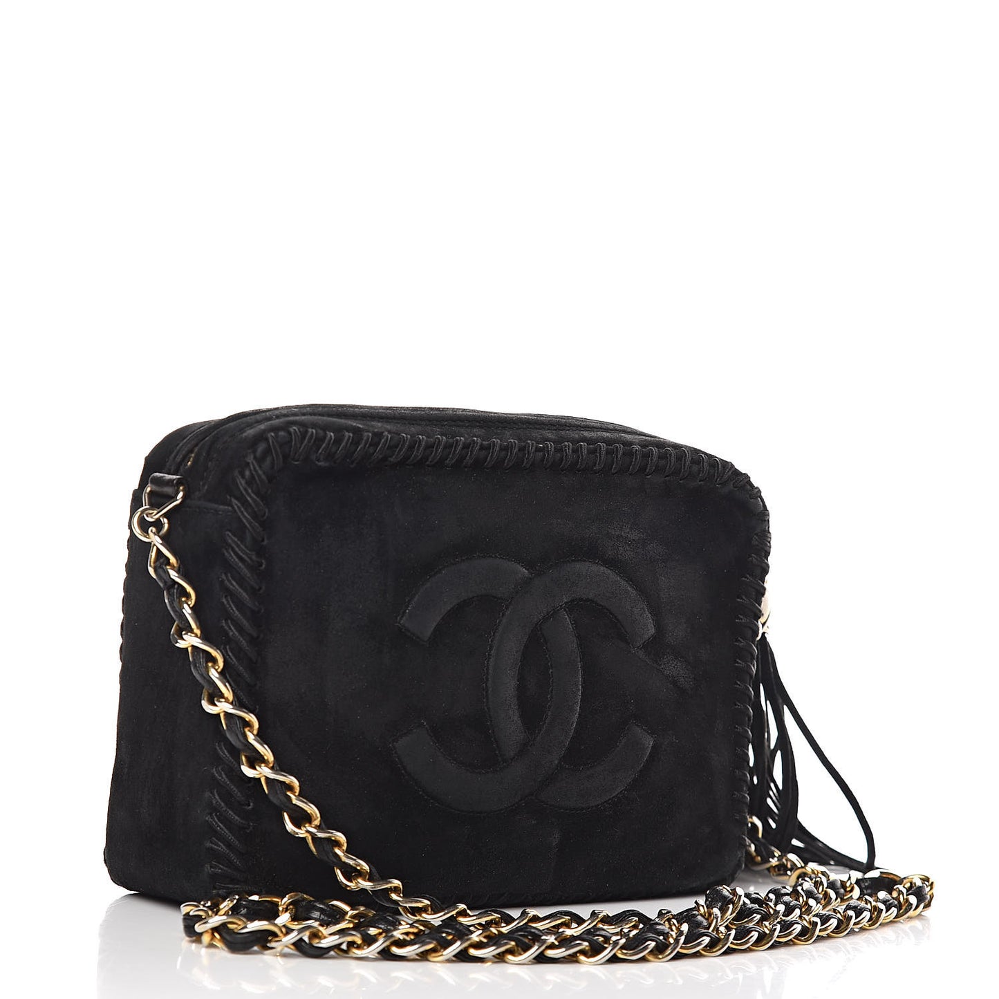 Suede CC Tassel Camera Case Black