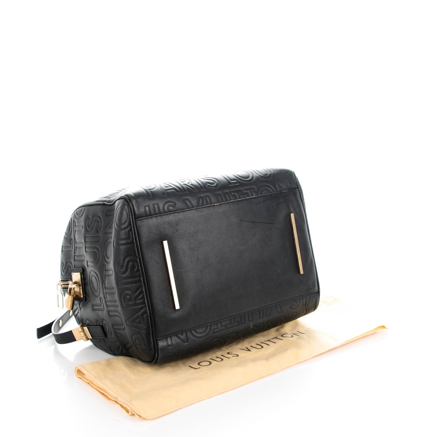 Louis Vuitton Calfskin Embossed Speedy Cube 30 Black 4 of 7