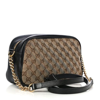 Gucci Monogram Matelasse Diagonal Small GG Marmont Chain Shoulder Bag Beige Black 3 of 15