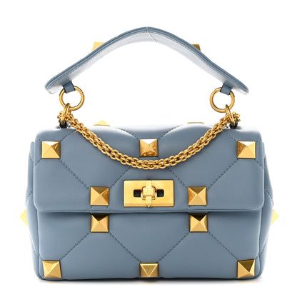 Valentino Garavani Nappa Medium Roman Stud Shoulder Bag Niagara 1 of 10