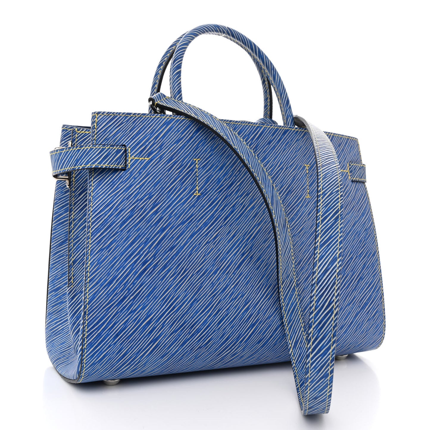 Epi Pins Twist Tote Denim Light