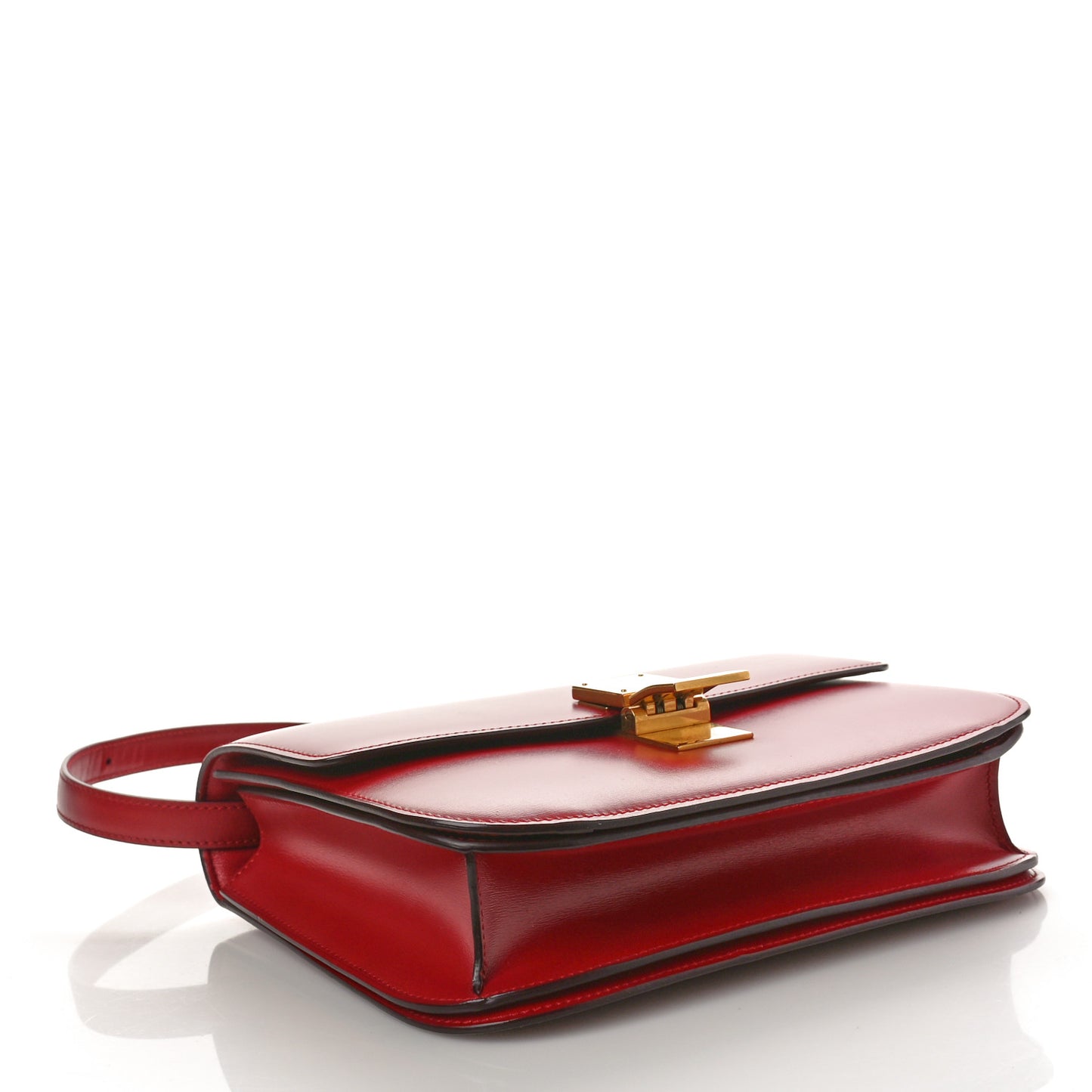 Box Calfskin Medium Classic Box Flap Bag Red