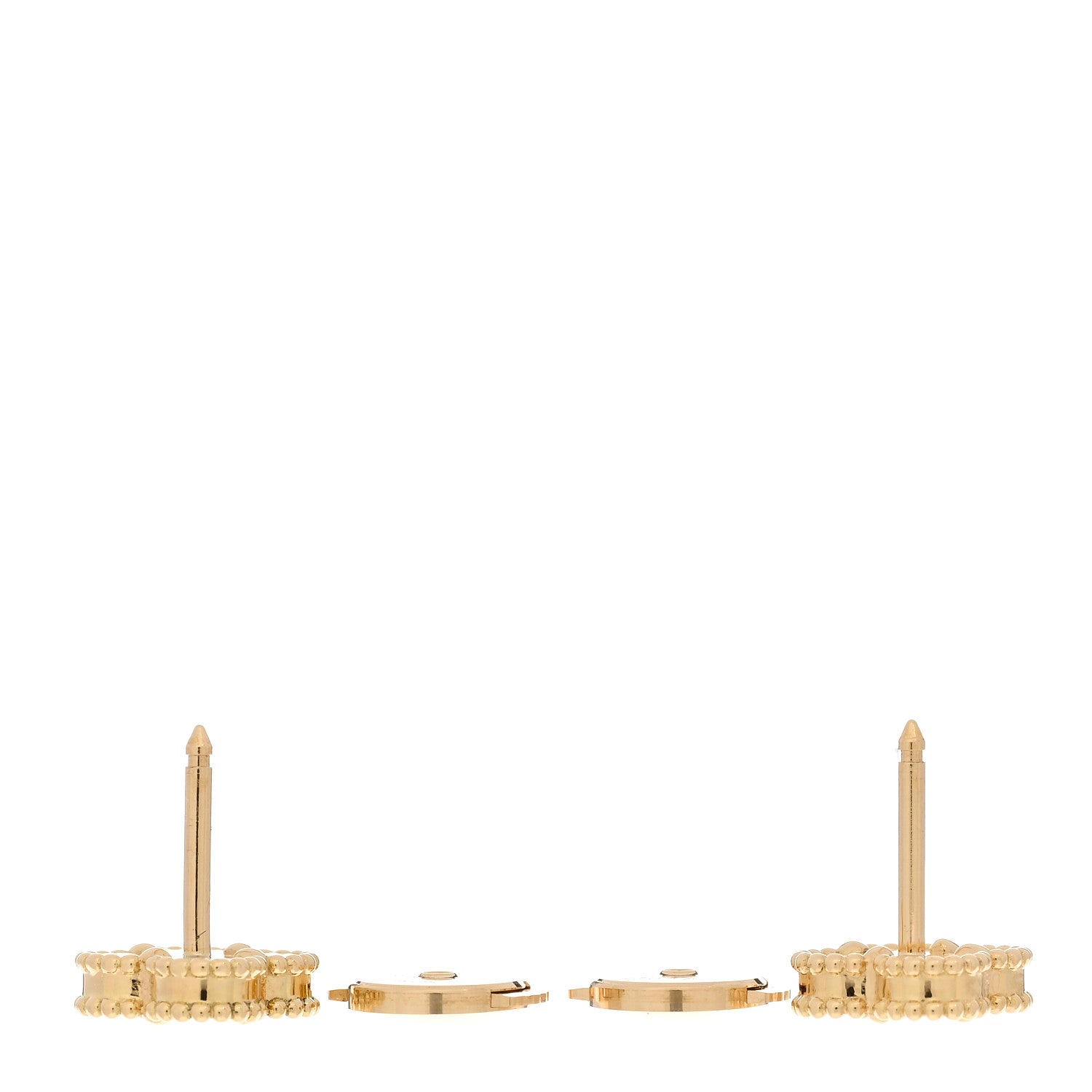 Van Cleef & Arpels 18K Yellow Gold Mother of Pearl Sweet Alhambra Earrings 3 of 5