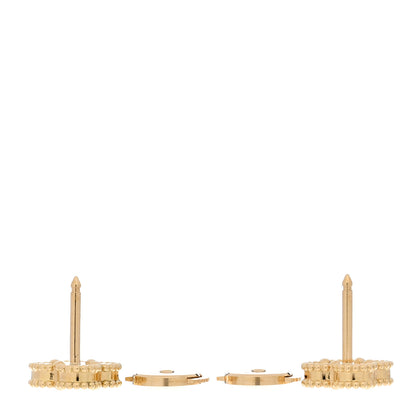 Van Cleef & Arpels 18K Yellow Gold Mother of Pearl Sweet Alhambra Earrings 3 of 5
