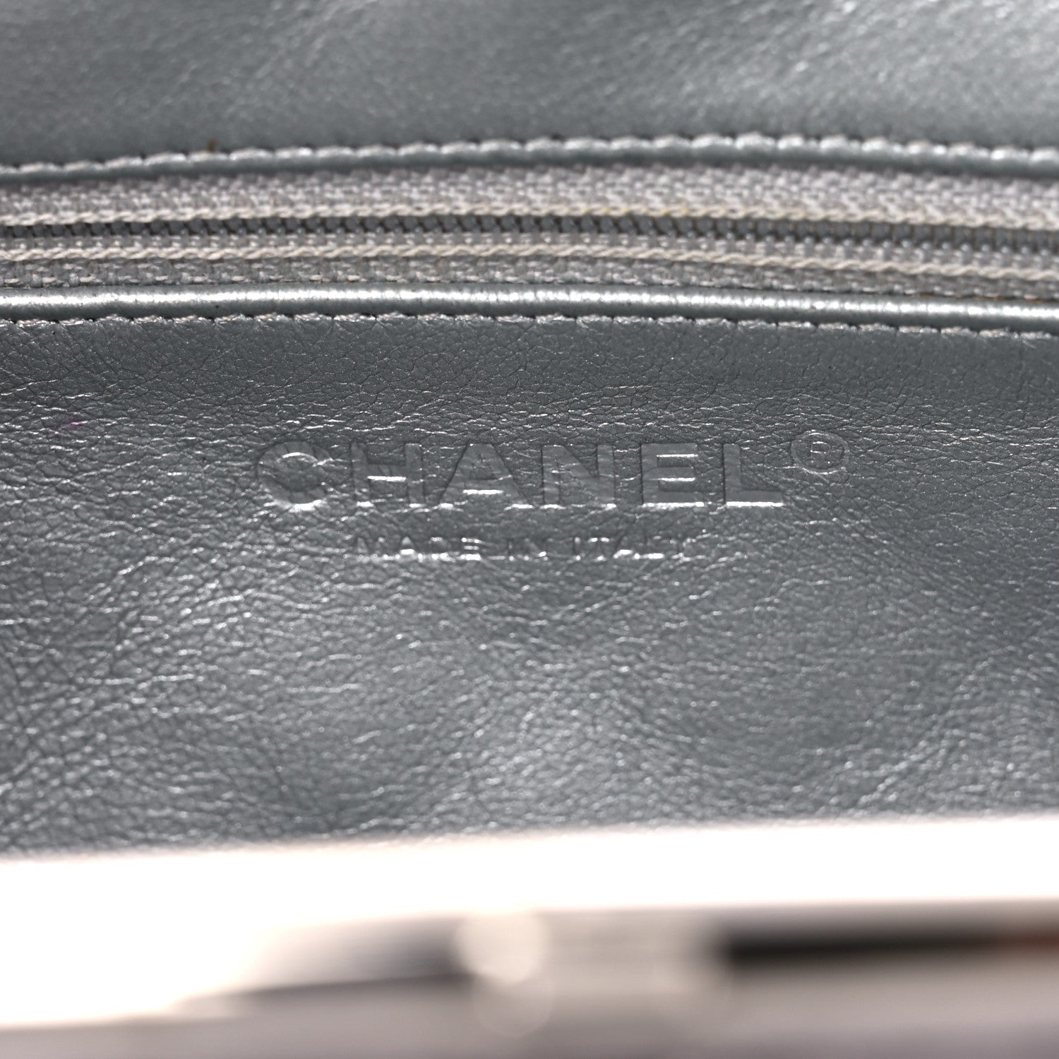 Chanel Metallic Aged Calfskin Quilted Timeless Clutch Silver 6 of 8