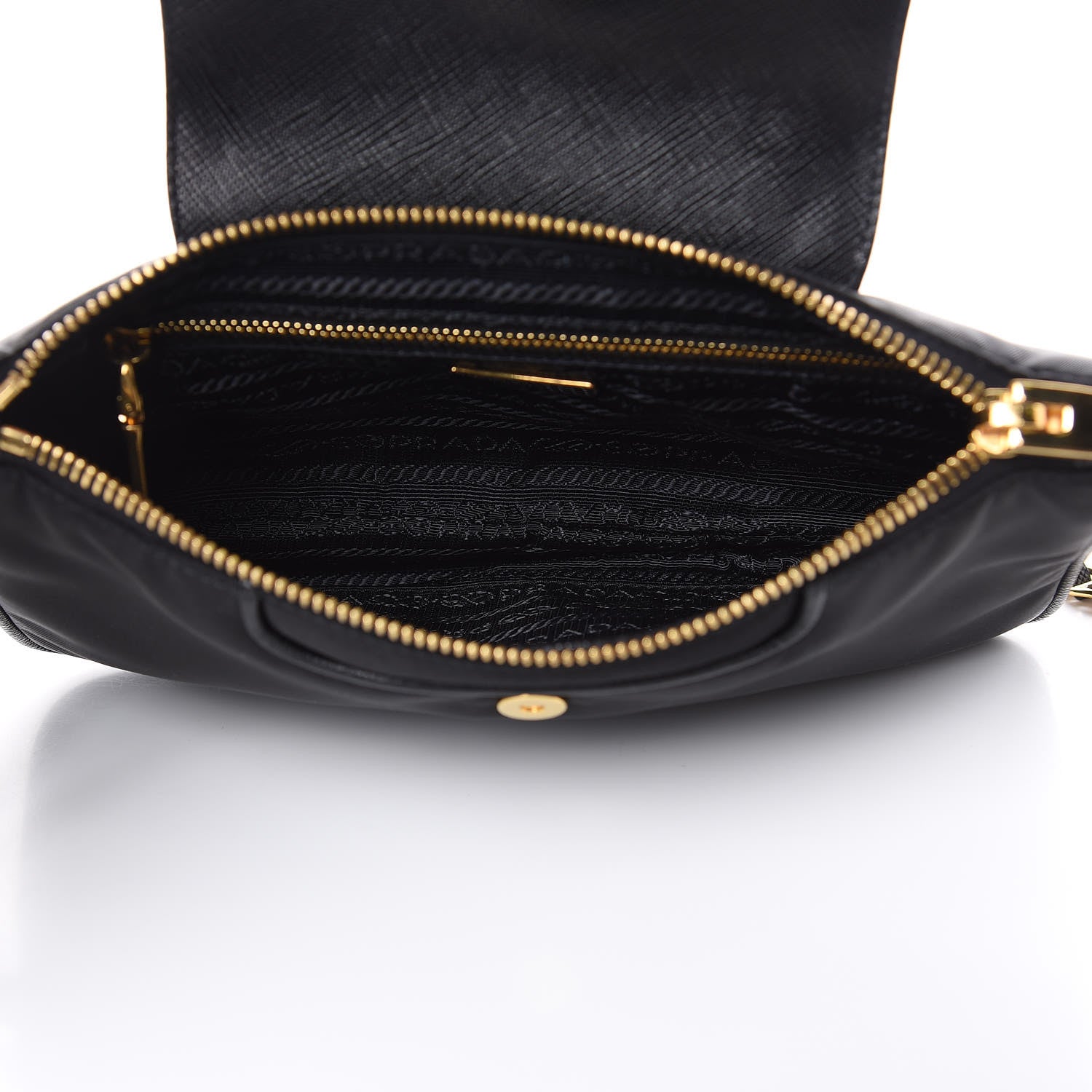 Prada Tessuto Nylon Saffiano Crossbody Bag Black 5 of 9