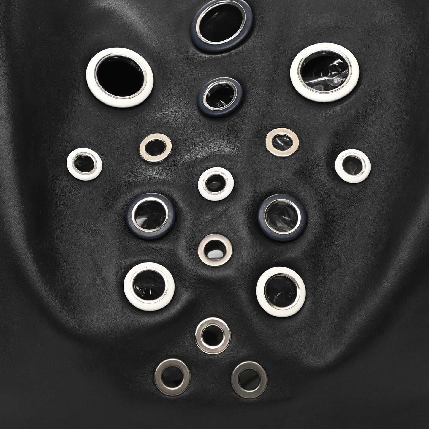 Soft Calf Medium Grommet Studded Tote Black