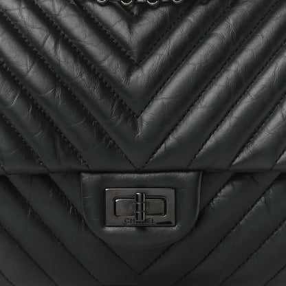 Chanel Aged Calfskin Chevron Quilted 2.55 Reissue 226 So Black 9 of 11