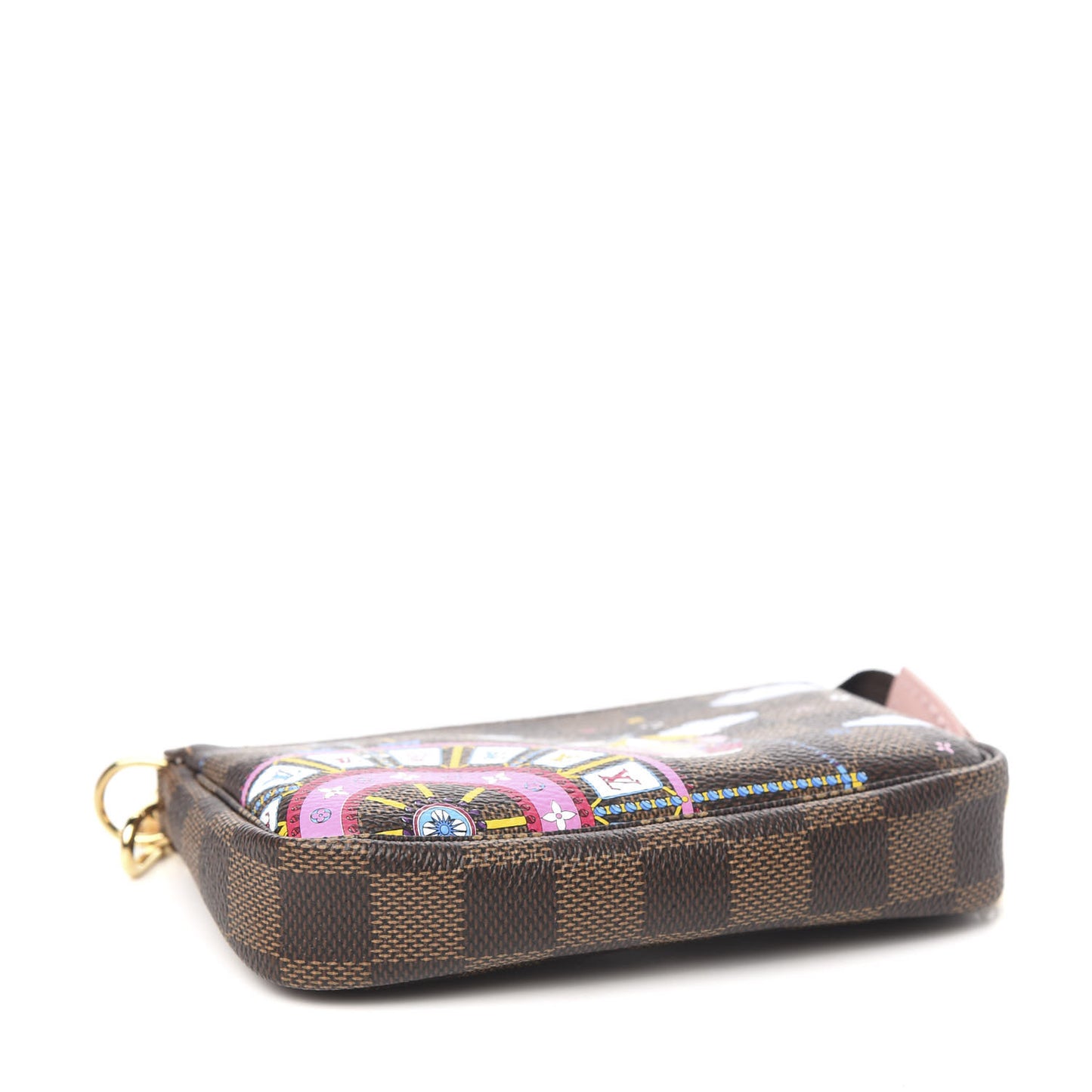Damier Ebene 2020 Christmas Animation Big Wheel Mini Pochette Accessories Rose Ballerine