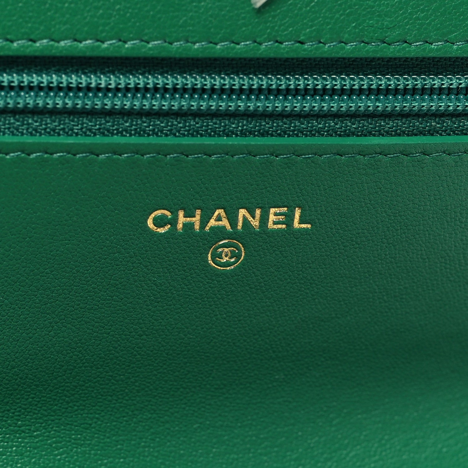 Chanel Lambskin Quilted Chanel 19 Wallet On Chain WOC Green 6 of 13