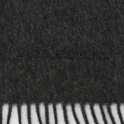 Burberry Cashmere Embroidered Fringe Scarf Charcoal 6 of 6