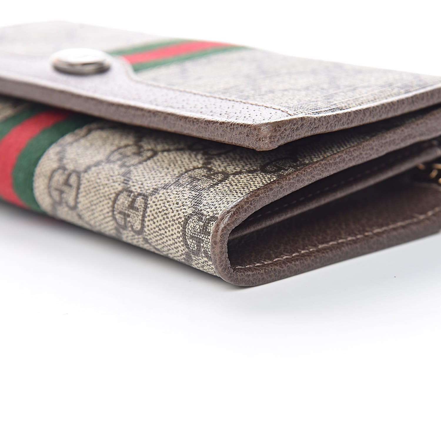 Gucci GG Supreme Monogram Web Ophidia Wallet On Chain Brown 11 of 12