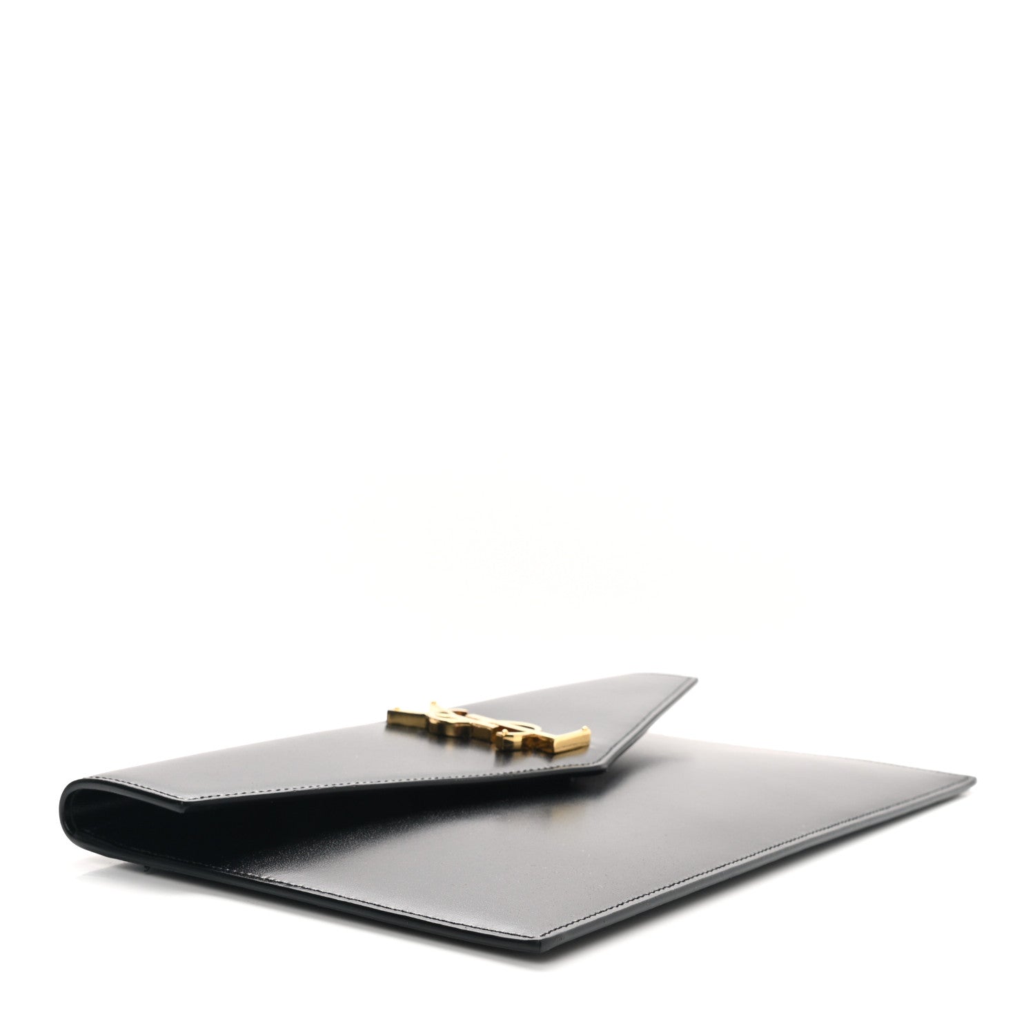 Saint Laurent Smooth Shiny Calfskin Monogram Uptown Pouch Black 4 of 8