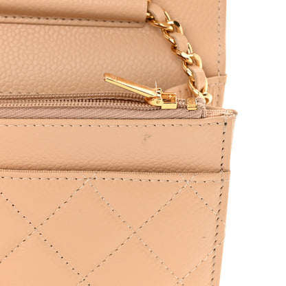 Chanel Caviar Quilted Wallet On Chain WOC Beige 12 of 16