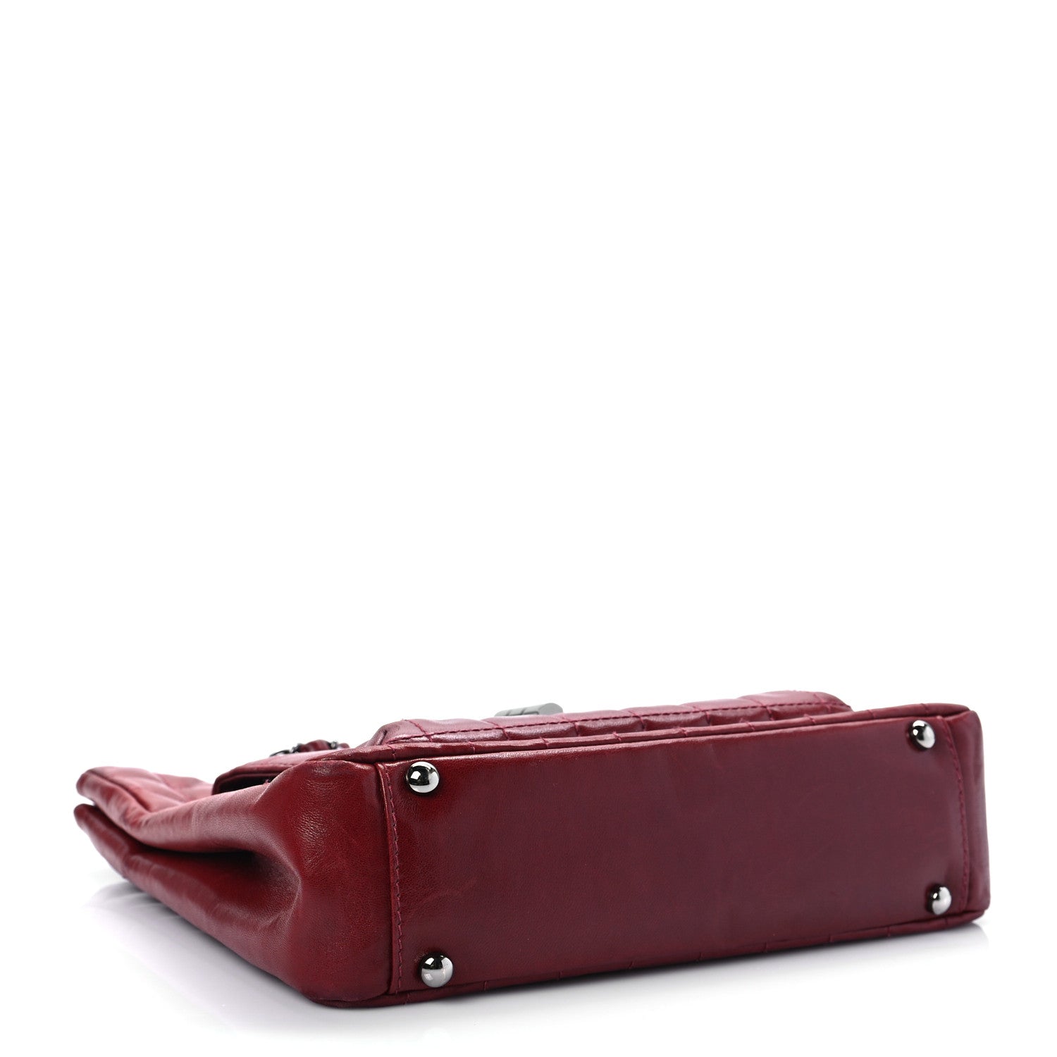 Chanel Lambskin Quilted Chocolate Bar Mademoiselle Shoulder Bag Red 3 of 8